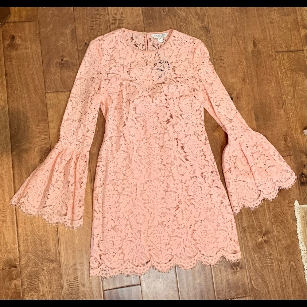 Rachel Zoe blush pink lace mini dress small Sz 6